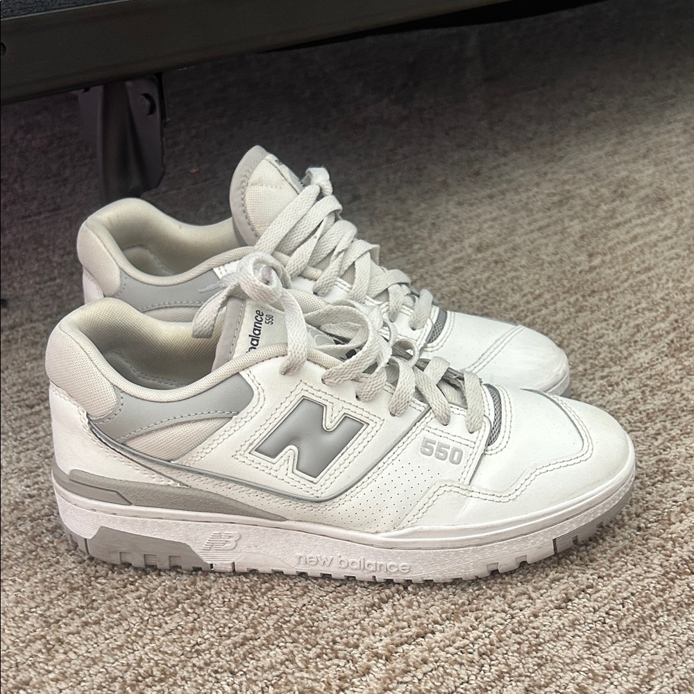 New Balance 550 Cream and Gray Sneakers